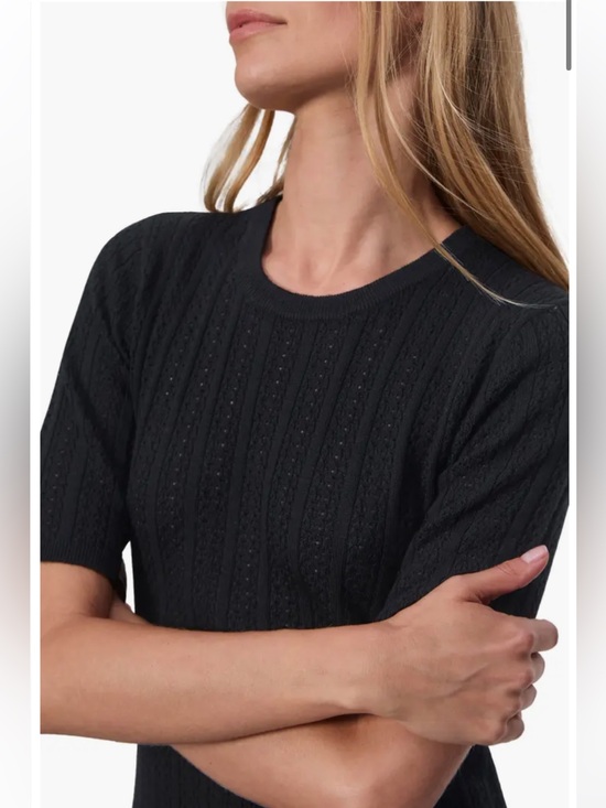 rag & bone Sweaters - NWT $198 Rag & Bone Black Tina Short Sleeve Cable-Knit Sweater Wool Size XXS